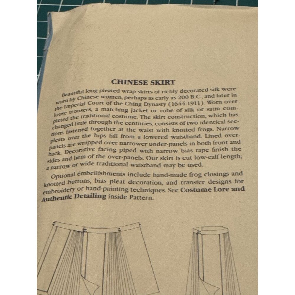 Folkwear 115 Chinese Skirt Sewing Pattern 1982 Low-Calf Length Sizes Petite-XL - Picture 3 of 11